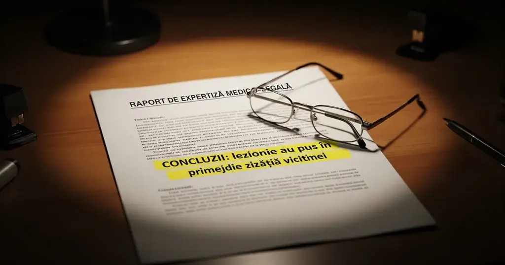 Raport medico-legal care atestă punerea în primejdie a vieții, probă cheie într-un caz de tentativă de omor